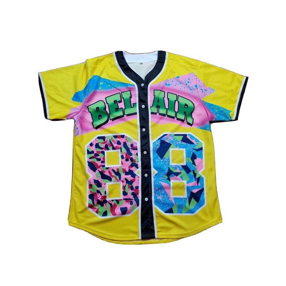 Fresh Prince Of Bel Air 88 Baseball Jersey Men's 90s Urban Hip Hop NO BRAND
